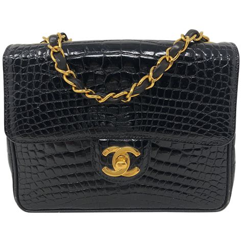 chanel crocodile bag vintage|Chanel crocodile 227 flap bag.